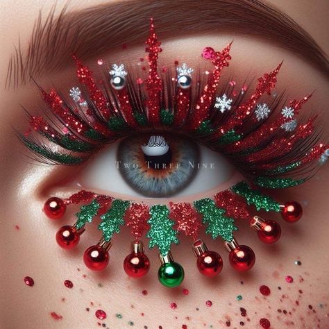 Tree Inspired Fashion, Christmas Lashes, Eye Lash Extensions, Christmas Eye Makeup, Christmas Tree Inspiration, Drawing Expressions, French Vanilla, Lash Extensions, Color Themes