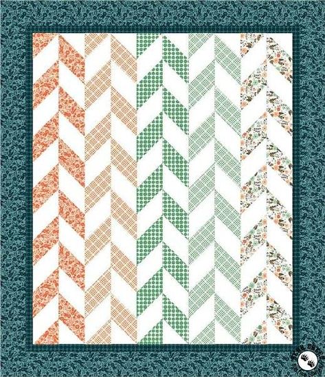 Flourish - Herringbone Free Quilt Pattern Herringbone Quilt Pattern, Herringbone Quilt Tutorials, Quilts To Make, Chevron Quilt Pattern, Quilt Pattern Free, Charm Pack Quilt Patterns, Fat Quarter Quilt Pattern, Herringbone Quilt, Lap Quilt Patterns