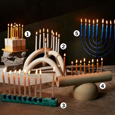 Elevate Your Hanukkah Table With a Chic, Modern Menorah — FOOD & WINE Chanukah Aesthetic, Modern Menorah, Ceramic Menorah, My Childhood Memories, Painted Animals, Hanukkah Decor, Chanukah Decor, Noah S Ark, Menorah