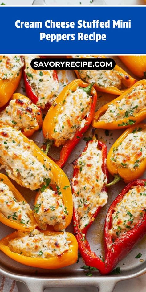 How about a fresh and colorful appetizer that’s sure to delight? This Cream Cheese Stuffed Mini Peppers Recipe is a tasty, healthy option for any occasion! Save this recipe for a deliciously fun addition to your appetizer collection that everyone will love! Cream Cheese Stuffed Sweet Peppers Minis, Stuffed Mini Pepper Appetizers, Stuffed Mini Sweet Peppers Cream Cheese, Stuffed Pepper Cream Cheese, Stuffed Peppers With Cream Cheese Recipe, Cream Cheese Bell Pepper Recipes, Peppers And Cream Cheese Snack, Cheese Stuffed Peppers Appetizers, Pepper And Cream Cheese Snack