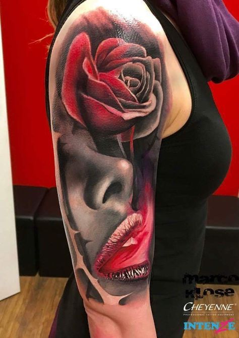 Tato Realis, A Rose Tattoo, Tattoo Ideas For Guys, Feminine Tattoo Sleeves, Rose Tattoos For Women, Gorgeous Tattoos, Dope Tattoos For Women, Tatuaje A Color, Arm Sleeve Tattoos