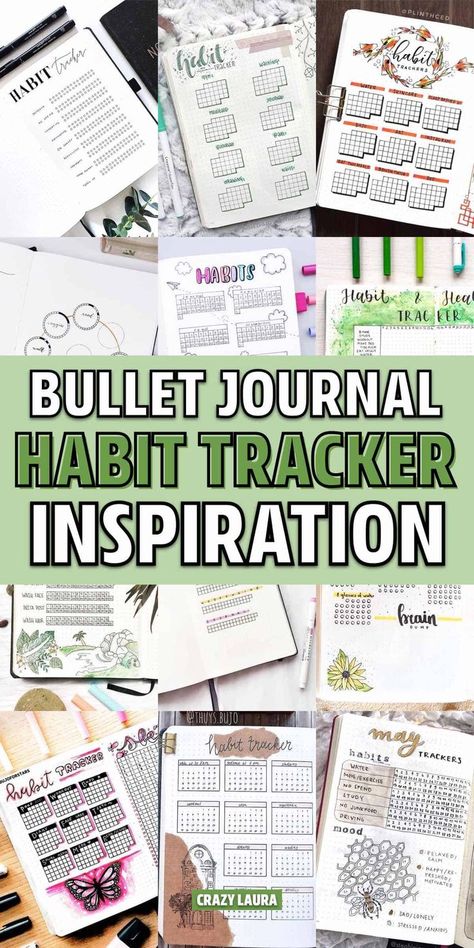 Check out these MAY habit tracker ideas for inspiration! #bulletjournal May Habit Tracker, Bujo Habit Tracker, January Habits, Habit Tracker Ideas, Journal Printables Free, Crazy Laura, Mood Diary, Tracker Ideas, Habit Tracker Bullet Journal