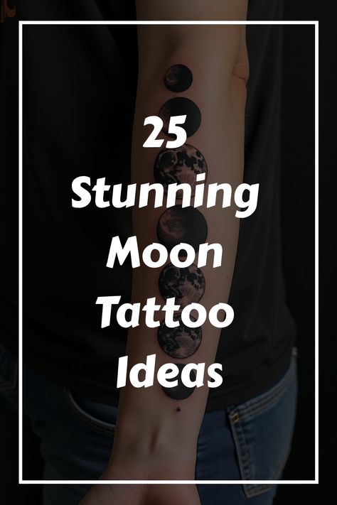 25 Stunning Moon Tattoo Ideas Moon Tattoo Forearm, Crescent Moon Tattoo Meaning, Moon Tattoo Meaning, Celestial Tattoos, Moon Tattoo Ideas, Night Sky With Stars, Sky With Stars, Celestial Tattoo, Moon Tattoos