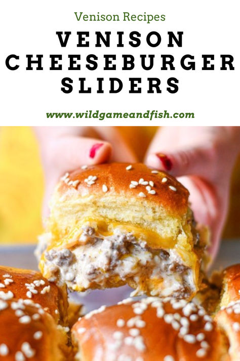 Venison Cheeseburger Sliders on Hawaiian Rolls Venison Sliders, Food Sliders, Recipes Sliders, Roll Sliders, Super Bowl Recipes, Hawaiian Roll Sliders, Hawaiian Roll, Ground Venison, Cheeseburger Sliders