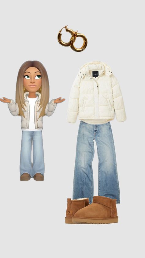 Snapchat Bitmoji Outfits Winter, Bitmoji Winter Outfits, Christmas Bitmoji Outfits, Bitmoji Inspo, Bitmoji Outfits Baddie, Cute Snapchat Bitmoji Ideas, Emoji Clothes, Snapchat Avatar, Winter Uggs