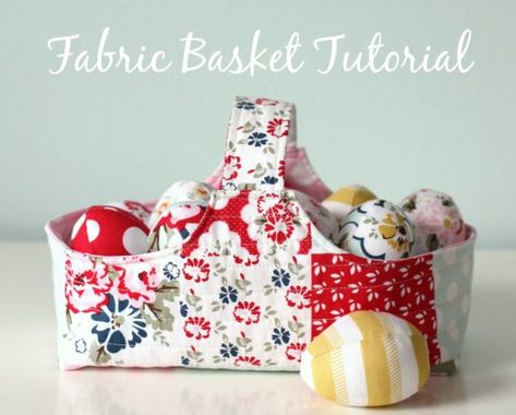 21 Free Sewing Patterns for Easter Fabric Easter Basket, Diary Of A Quilter, Baby Quilt Tutorials, Fabric Basket Tutorial, Beginning Quilting, Projek Menjahit, Sewing To Sell, Fabric Basket, Beginner Sewing Projects Easy