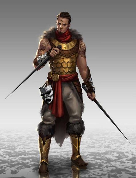 DnD Class inspiration dump: Scoundrels, rogues and plotting - Imgur Two Swords, Pathfinder Character, Heroic Fantasy, Dungeons And Dragons Characters, Fantasy Male, Fantasy Armor, Fantasy Warrior, Arte Fantasy, Fantasy Rpg