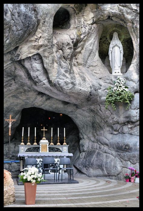 Lourdes Grotto, St Bernadette Soubirous, Holy Hour, The Full Armor Of God, Shrines Art, Lourdes France, Full Armor Of God, Catholic Altar, Spiritual Warfare Prayers