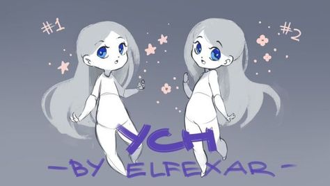 [close][POINTS] YCH Chibi by elfexar Ych Chibi, Chibi Tutorial, Your Character Here, Draw Your Character, Chibi Hair, Body Base Drawing, Body Pose Drawing, Anime Base, Your Character