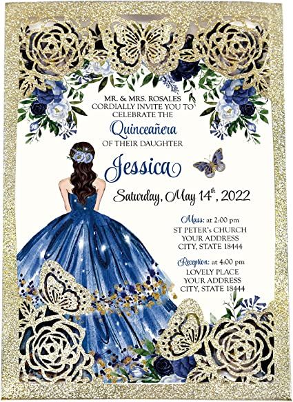 Invitations For Quinceanera, Blank Wedding Invitations, Invitations Quinceanera, Place Setting Cards, Engagement Invitation Cards, Quince Invitations, Box Wedding Invitations, Butterfly Invitations, Dress Quinceanera