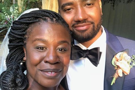 The Emmy-winning actress revealed that she tied the knot with cinematographer Robert Sweeting on her 1-year-anniversary. Private Ceremony, Uzo Aduba, Secretly Married, Marriage Announcement, When Harry Met Sally, Black Actresses, Munaluchi Bride, Orange Is The New, Orange Is The New Black