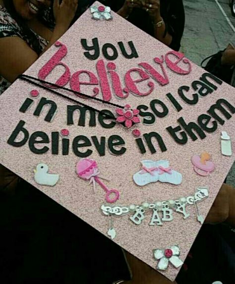 Creative graduation cap, Child Development Major Child Development Graduation Cap, Bachelors Graduation, Teacher Graduation Cap, Creative Graduation Caps, College Major, Child Development Activities, College Grad Cap Ideas, Teacher Graduation, College Graduation Cap Decoration