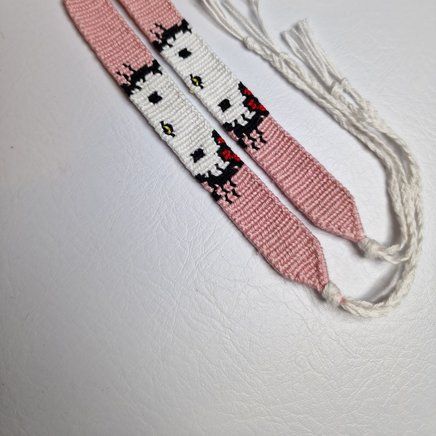 Hello Kitty Alpha Bracelet, Hello Kitty Alpha Pattern Bracelet, Alpha Pattern Friendship Bracelets, Sanrio Bracelet Pattern, Hello Kitty Friendship Bracelet Pattern, Alpha Pattern Hello Kitty, Hello Kitty Bracelet Pattern, Hello Kitty Alpha Pattern, Bookmark Making