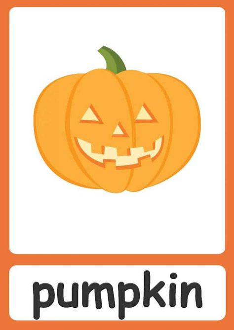 Halloween flashcards for kids! 28 FREE flashcards for kindergarten! Halloween Flashcards Free Printable, Halloween Flashcards, Flashcards For Kindergarten, Kids Dental Health, Glenn Doman, Free Flashcards, Fall Vocabulary, Body Parts Preschool, Halloween Worksheets