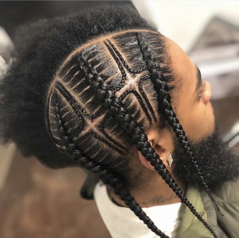 Feed in asap rocky cornrow braids for men Braid Designs For Men Full Head, Men’s Hanging Braids, Black Men Braids Hairstyles Cornrows, Iverson Braids Men, Braid Styles For Boys, Plats Braids For Men, Boy Braid Styles, Trendy Braids, Braids For Men