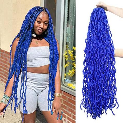 Peekaboo Soft Locs Blue, Soft Locs With Color Blue, Blue Soft Locs, Blue Faux Locs, Blue Black Locs, Blue And Black Butterfly Locs, Blue Faux Locs Black Women, Faux Braids, Eco Hair