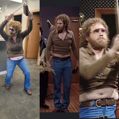 Chris Farley Halloween Costume, More Cowbell Costume, Chris Farley Costume, Will Ferrell Halloween Costumes, Funny Original Halloween Costumes, Saturday Night Live Costumes, Couple Halloween Costumes Beard, Costumes With A Beard, Bearded Halloween Costumes