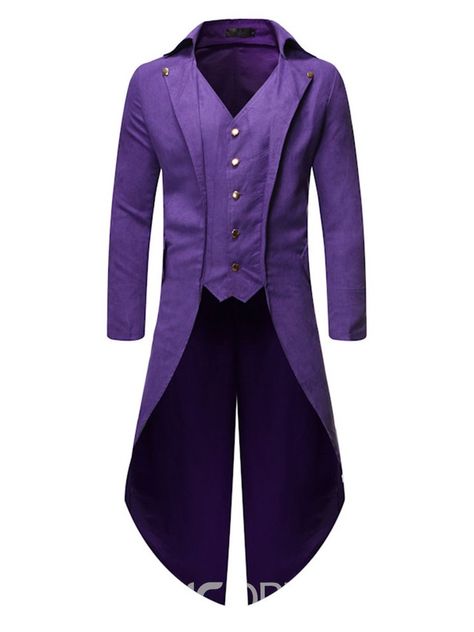 Ericdress Button Long Plain Single Men's Trench Coat 16600020 - Ericdress.com Medieval Steampunk, Gothic Jackets, Men's Trench Coat, Man Blazer, Tuxedo Blazer, Prom Suits, Stage Costume, Cosplay Halloween, Tuxedo For Men