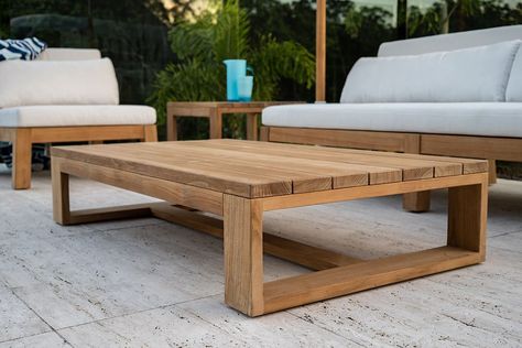 Double Coffee Table, Meja Outdoor, Tacoma Bumper, Double Island, Wooden Garden Furniture, Garden Coffee Table, Teak Outdoor Furniture, Home Inside, Outdoor Coffee Table