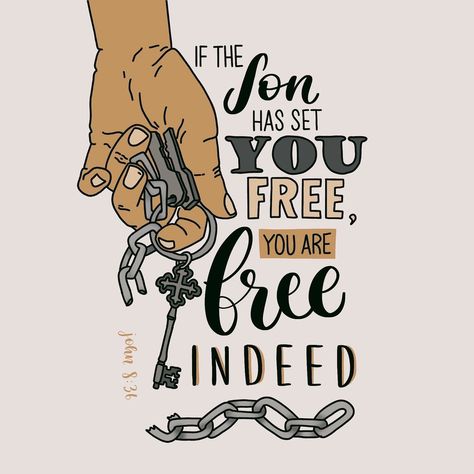 Emma's Bible Journaling’s Instagram profile post: ““So if the Son sets you free, you will be free indeed.” ‭‭John‬ ‭8:36‬ ‭NIV‬‬ Inspired by: Pinterest #emmasbible #bibleart #bibleverse…” John 8:36 Wallpaper, John 8 36, Free Indeed, John 8, Like A Lion, Bible Art Journaling, Prayer Warrior, King Of Kings, Set You Free