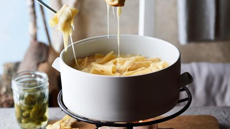 Fondue mac and cheese recipe | Sainsbury`s Magazine 30 Min Meals, Rigatoni Pasta, Mac And Cheese Recipe, Gooey Cheese, Mac N Cheese Recipe, Cheese Recipe, Cheese Serving, Rigatoni, Good Pizza