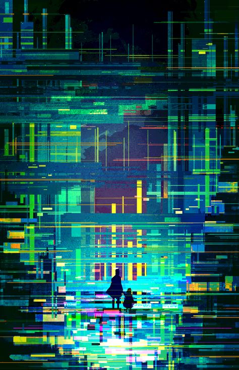 Glitch Art Painting, Abstract Art Painting Techniques, Poster Drawing, Glitch Art, Fantasy Artist, Album Design, Illustration Inspiration, Parkour, Cool Backgrounds