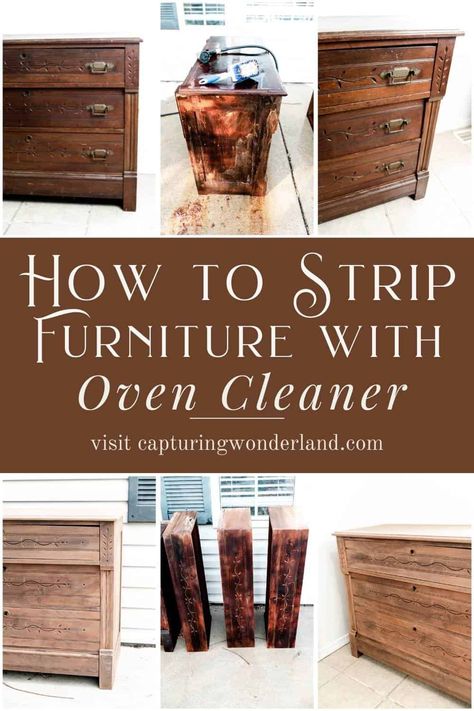 Using Easy Off To Strip Furniture, Stripping Paint With Oven Cleaner, Strip Wood With Oven Cleaner, Easy Off Oven Cleaner To Strip Wood, Oven Cleaner Strip Furniture, Oven Cleaner Furniture, How To Remove Varnish From Wood, Strip Varnish Off Wood, Oven Cleaner On Wood