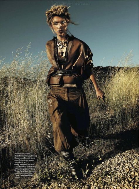 visual optimism; fashion editorials, shows, campaigns & more!: into the wild: emily senko by rennio maifredi for us marie claire august 2012 Warrior Fashion, Safari Chic, Photography Beauty, Into The Wild, Warrior Princess, Wild Child, Model Fashion, Makeup Hair, Fashion Shoot