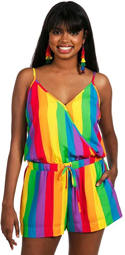 Amazon.com: Pride Romper - Rainbow Colored Romper for Pride : Clothing, Shoes & Jewelry Pride Fits, Rainbow Romper, Lgbtq Clothing, Tipsy Elves, Summer Pajamas, Pride Outfit, Romper Dress, Sleeveless Jumpsuits, Short Rompers