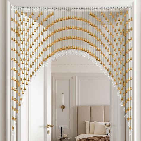 Hanging Door Beads Curtain Room Bead Partition Curtain - On Sale - Bed Bath & Beyond - 40151264 Beaded Archway, Door Beads Curtain, Curtains For Doorways, Hanging Door Beads, Beads Curtain, Cortinas Boho, Partition Curtain, Door Beads, Rooms Decor