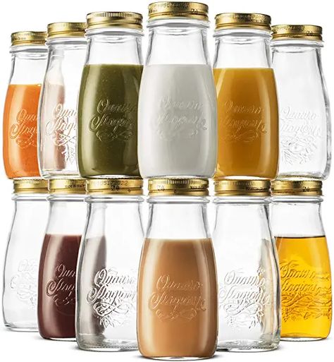 Amazon.com: bormioli rocco glass jars Kombucha Drink, Bottle Aesthetic, Homemade Nut Milk, Juice Bottle, Drinking Jars, Beverage Dispensers, Drinking Glass Sets, Bormioli Rocco, Glass Mason Jars