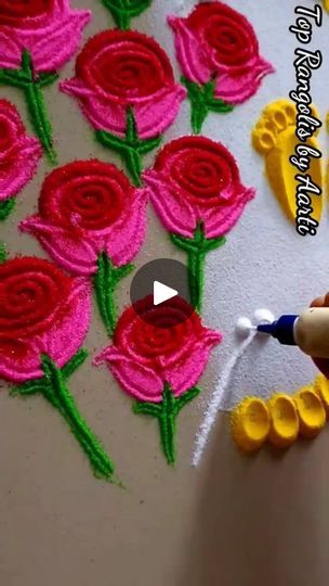 Flowers Rangoli Designs, Rose Rangoli, Flowers Rangoli, Beautiful Rangoli, Beautiful Rangoli Designs, Ranveer Singh, Rose Flowers, Rangoli Designs, Rose Flower