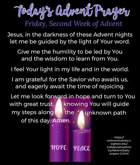 2nd Week Of Advent, Advent Peace, Second Week Of Advent, Advent Quotes, December Prayers, Advent Prayers, Week Blessings, First Sunday Of Advent, Advent Wreath