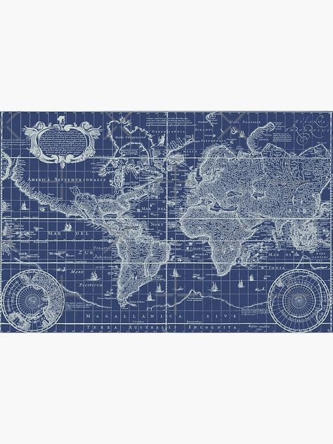 "Map of the World Vintage Blueprint" Metal Print by ind3finite | Redbubble Antique World Map, Map Of The World, A Metal, Brilliant Colors, Metal Art, Top Artists, World Map, Metal Wall Art, Starry Night