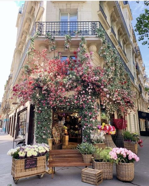 France Flower Shop, Flower Shop In Paris, Flower Cafe, Lily Bloom, Paris Aesthetic, Florist Shop, Paris Shopping, Nothing But Flowers, Pretty Photos