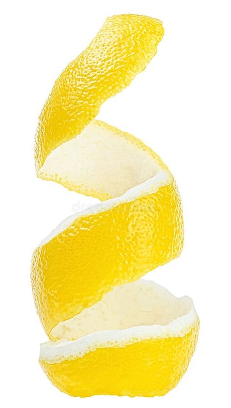 Fresh lemon skin or lemon zest isolated on white background. Citrus twist peel, vertical image royalty free stock photos Lemon Photography, Lemon Skin, Citrus Twist, Vertical Images, Lemon Peel, Orange Peel, Lemon Zest, Free Stock Photos, White Background