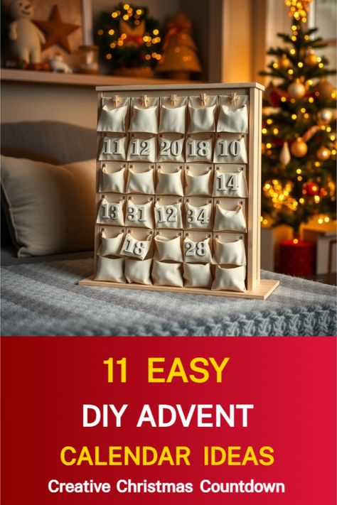 DIY Advent Calendar Ideas Diy Candy Advent Calendar, Diy Easy Advent Calendar, Christmas Calendar Ideas For Kids, Reusable Advent Calendar Diy, Homemade Advent Calendars For Adults, Husband Advent Calendar Ideas, Diy Advent Calendar For Men, Homemade Advent Calendars Diy, Easy Diy Advent Calendar For Kids