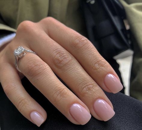 Trendy Neutral Nails Squoval, Rounded Square French Tip Nails, Military Nails, Short Natural Nails, Plain Nails, Subtle Nails, Modern Nails, Simple Gel Nails, Minimal Nails