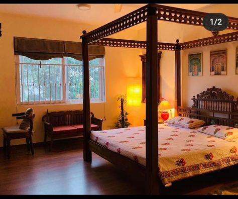 Pandhiri Beds, Pandiri Mancham Designs, Wooden Bed Design Indian, Teakwood Bed Designs, Sketch Interior Design, Colonial Style Bedroom, Luxury Wooden Bed, Bed Frames Ideas, Indian Bedroom Design