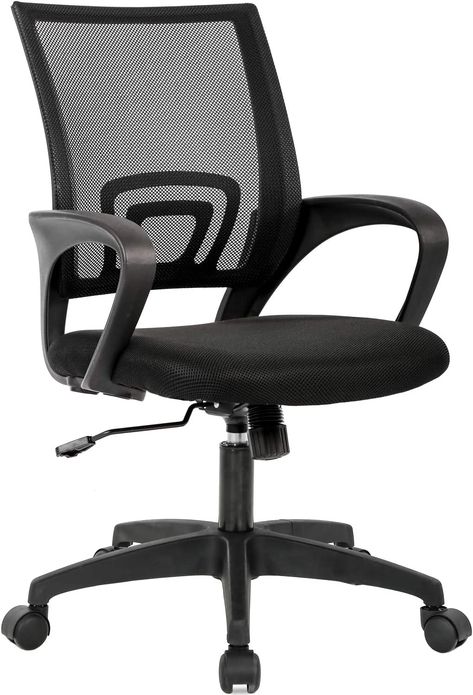 Home Office Chair Ergonomic Desk Chair Mesh Computer Chair with Lumbar Support Armrest Executive Rolling Swivel Adjustable Mid Back Task Chair for Women Adults, Black Diy Music Studio, Efficient Home Office, Podcast Recording, Chic Office Decor, Home Office Essentials, Rolling Chair, Ergonomic Desk Chair, Activity Room, Adjustable Chairs