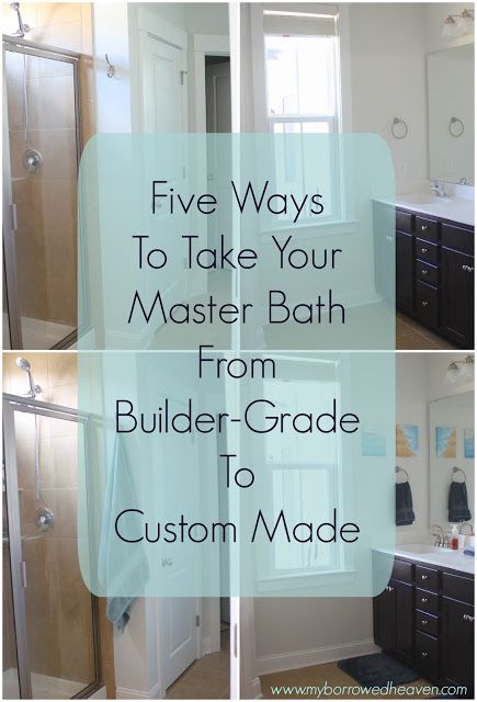 Bathroom Builder Grade Update, Easy Master Bath Updates, Builder Grade Updates Bathroom Master Bath, Builder Grade Bathroom Remodel, Builder Grade Updates Before After, 90s Builder Grade Updates, Update Bathroom On A Budget Diy Master Bath, Builder Grade Shower Update, Simple Master Bath Remodel