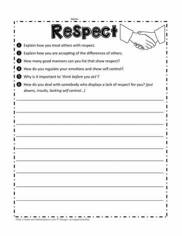 Self Control Worksheet, Respect Worksheet, Control Worksheet, Respect Lessons, Respect Activities, Respecting Others, Therapeutic Worksheets, Anger Worksheets, Character Building Activities