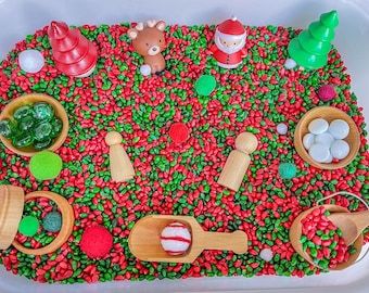 Christmas Sensory Bin, Christmas Sensory, Preschool Christmas Activities, Nursery Crafts, Wooden Snowman, Sensory Boxes, Honey Dipper, Sand Table, Sensory Bin