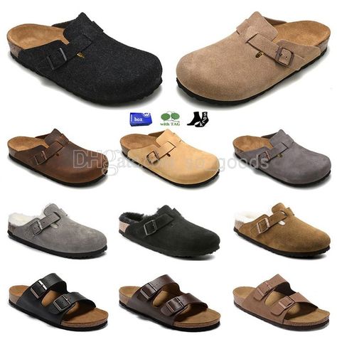 Designer Boston Clogs Sandals Slippers Arizona Mayari Shearling Mules Cork Flat Fashion Suede Summer Leather Slide Favourite Beach Casual Shoes Women Men Get coupon $1,000 Save $100🔥 http://sale.dhgate.com/9vZeiT53 Boston Clogs, Designer Slippers, Sandals Slippers, Clog Sandals, Beach Slippers, Beach Casual, Casual Slippers, Leather Slides, Slipper Shoes