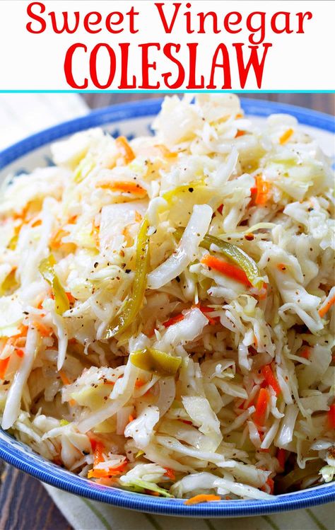 Sweet Vinegar Coleslaw, Vinegar Coleslaw Recipe, Recipe Coleslaw, Sweet Coleslaw, Best Coleslaw, Healthy Coleslaw Recipes, Best Coleslaw Recipe, Vinegar Coleslaw, Healthy Coleslaw