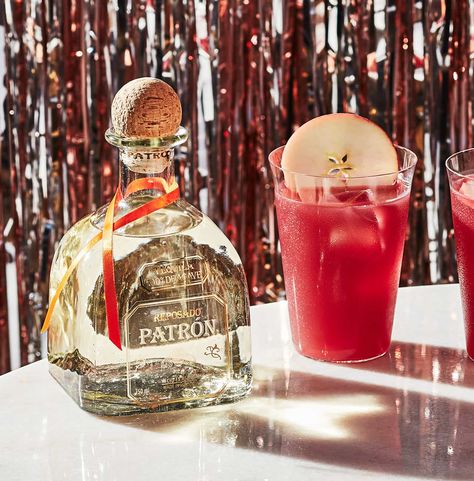 Enjoy Pom Pom Punch, a cocktail made with Patrón Reposado. Patron Reposado Recipes, Fun Margaritas, Tequila Punch, New Year's Drinks, Pear Brandy, Eat Me Drink Me, Fruit Wine, Delicious Drinks, Alcoholic Beverages