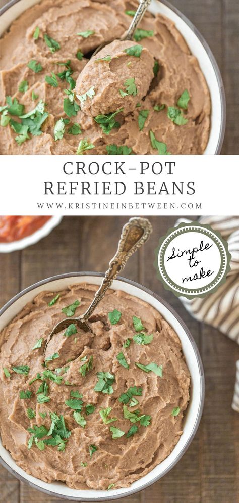 Slow-cooked to perfection, these Crock-pot refried beans are a flavorful and creamy addition to your favorite Mexican dishes. Crock Pot Refried Beans, Crockpot Refried Beans, Make Ahead Brunch Recipes, Side Dishes For Chicken, Easy Brunch Recipes, Side Dishes Recipes, Best Side Dishes, Crock Pot Slow Cooker, Big Meals