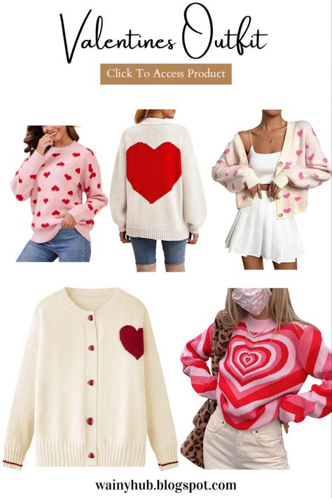 Valentines Day Outfit Ideas. Valentines Dates, Cute Valentines Outfits, Valentines Day Outfit Ideas, Types Of Clothing Styles, Funky Purses, Day Outfit Ideas, Sweater Ideas, All About Love, Kawaii Stuff