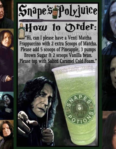 Harry Potter Frappuccino, Harry Potter Starbucks Drink, Vampire Food, Frappuccino Recipes, Starbucks Halloween Drinks, Harry Potter Drinks, Starbucks Ideas, Starbucks Drink Menu, Coffee Orders