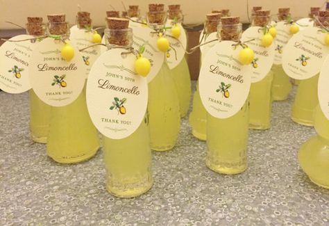 Gorgeous bottles! Really well packed so they didnt break. -These are beautiful. Ill probably get more. Came really fast. -Arrived quickly and Lemon Favors Ideas, Limoncello Party Favors, Mini Limoncello Favors, Wedding Favors Lemoncello, Wedding Favours Lemoncello, Limoncello Bottles, Limoncello Favors, Kisses Wedding Favors, Limoncello Drinks